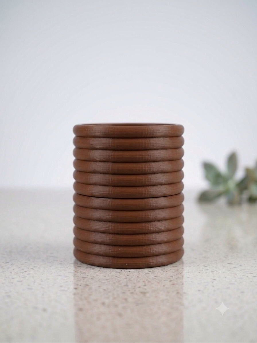 Boîte à Bijoux Cannelée Empilable – Artisanale & Écoresponsable