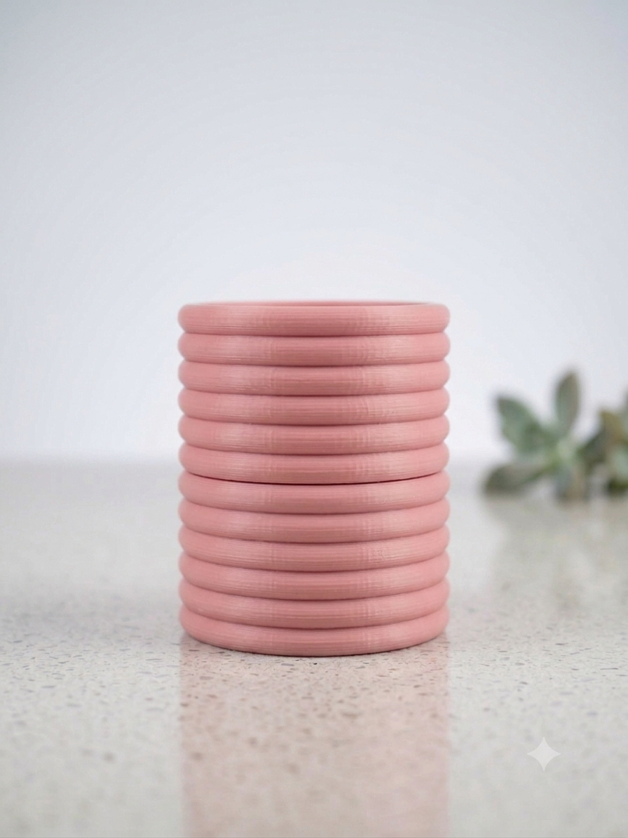 Boîte à Bijoux Cannelée Empilable – Artisanale & Écoresponsable