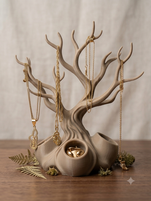 Porte-Bijoux Arbre Magique – Rangement Colliers & Bague