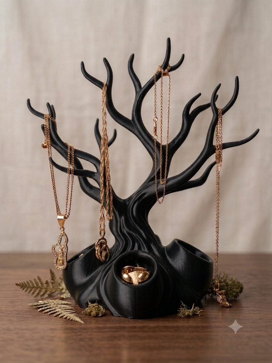 Porte-Bijoux Arbre Magique – Rangement Colliers & Bague