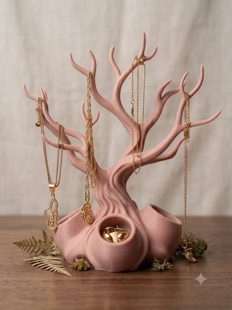 Porte-Bijoux Arbre Magique – Rangement Colliers & Bague