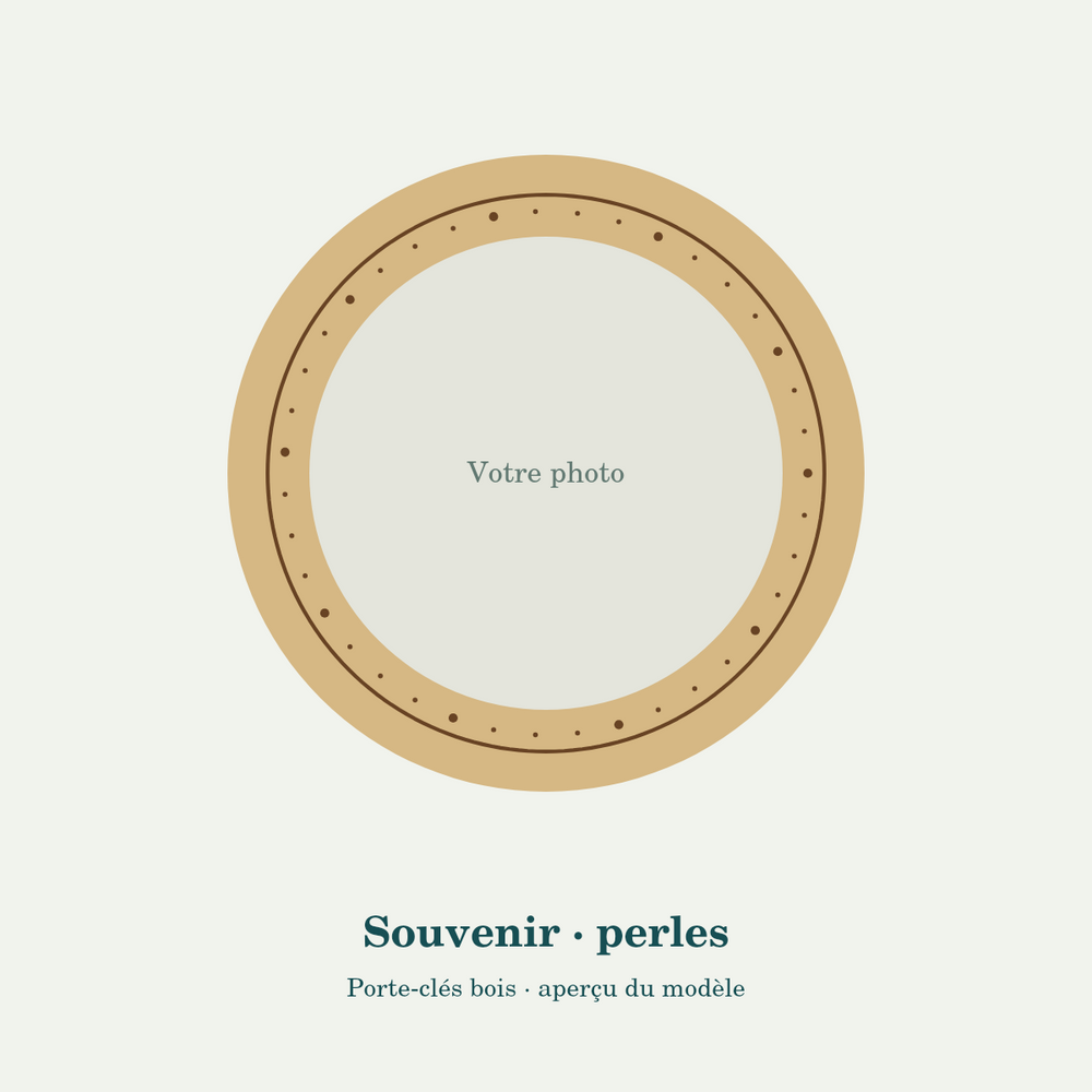 Porte-clés photo en bois personnalisé — Souvenir